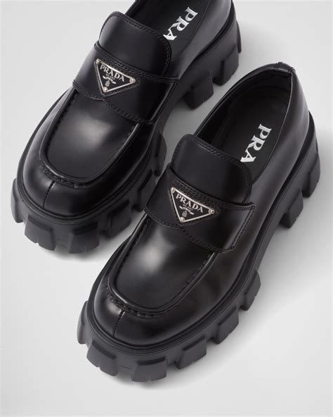 prada pebbled loafers womens|Prada monolith loafer.